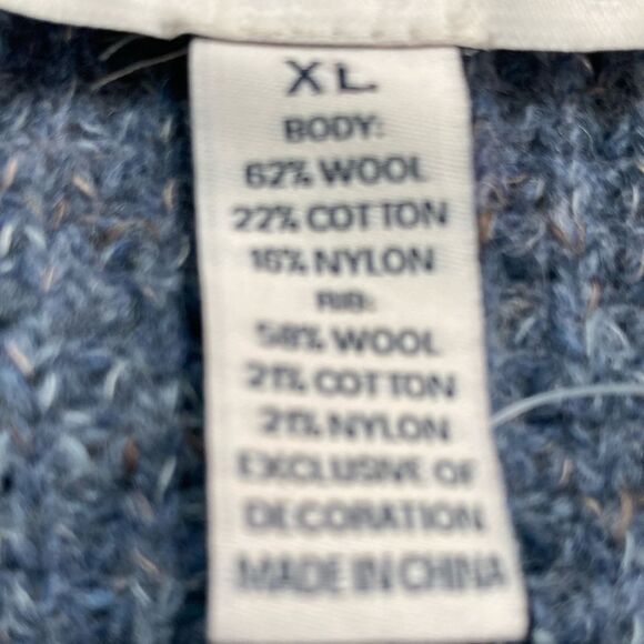 NWT JOSEPH ABBOUD XL Wool Elbow Patch Italian Yarn Cable Grandpacore Zip Sweater - Picture 3 of 10